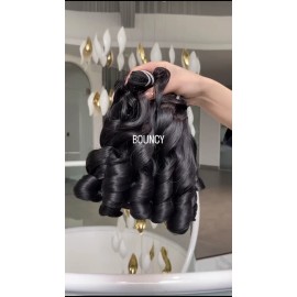 14a Grade Human Hair Bundles Bone Straight Original Burmese Curly Human Hair Wigs Bundles Suppliecolor: bouncy curly 1 bundle, Stretched Length: 12 inches