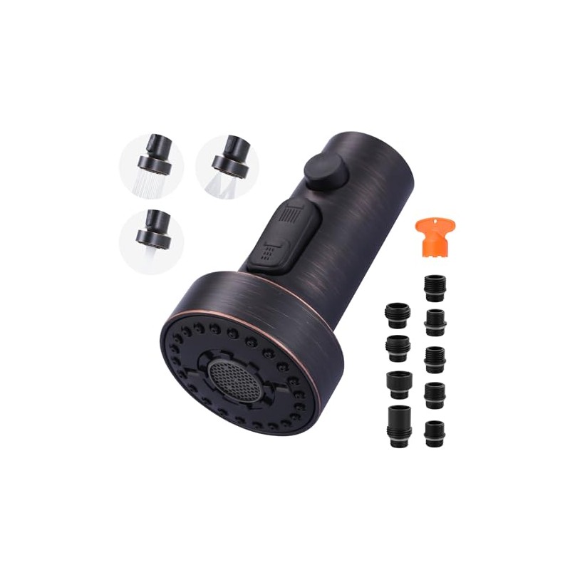 Pull Down Faucet Head Replacement: 3-Function Faucet Sprayer Head with