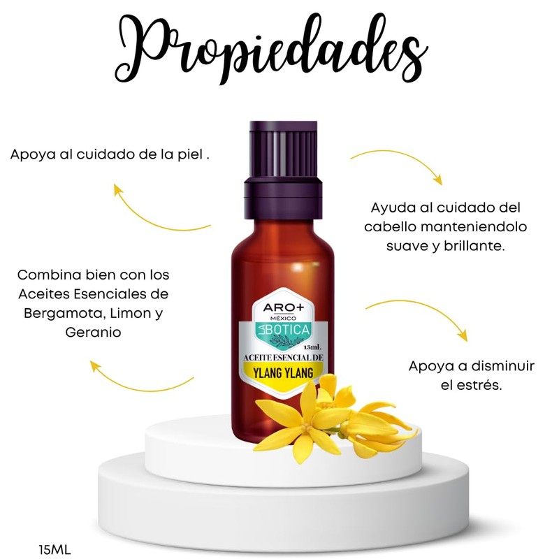 ARO+ Aceite Esencial de Ylang Ylang Natural Puro Aromaterapia