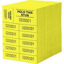 Auction Tickets - 500 Sheets - 10 Numbers per Sheet (Yellow)
