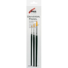 KREUL 721030 Universal Brush Basic Synthetics Set for Hobby, School and Art, Fine Nylon Hair Trimming, 3 Round Brushes in Sizes 2, 5 and 8