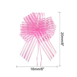 MECCANIXITY 5pcs 6 Inch Organza Large Pull Bow Metallic Gift Wrapping Bows Ribbon Chiffon Yarn Pink for Wedding Baskets Presents Christmas Valentine's Day