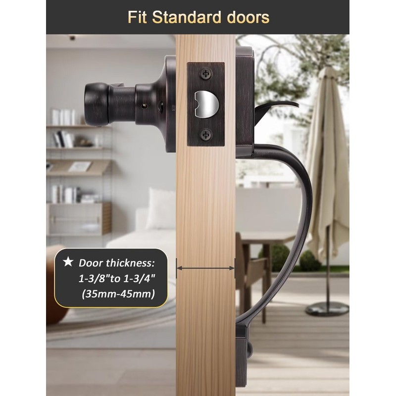 Tinewa Camelot Trim Lower Half Handleset, Oil Rubbed Bronze Finish,