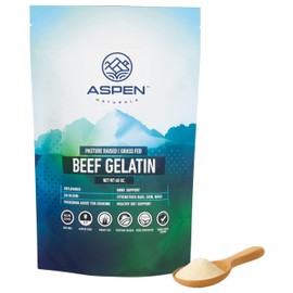 ASPEN NATURALS Beef Gelatin Powder Unflavored 3 Lb – Grass Fed Gelatin, Pasture Raised | Healthy Hair, Skin & Nails | Gut Support | Paleo Friendly Protein Supplement | Non-GMO, Gluten-Free
