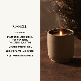 Homecourt Luxury Scented Candle, 60-Hour Burn Time, Soy Wax Blend & Organic Cotton Wick, Kiln-Fired Reusable Ceramic Vessel, Cocomoi, 8 oz