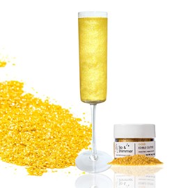 Sip and Shimmer Gold Edible Glitter for Drinks, Cocktails, Wine, Champagne, Mocktails - Cocktail Shimmer - Food-Grade Cocktail Glitter Made in USA - Kosher, Nut-Free, Gluten-Free - Perfect for Fun Christmas Celebrations