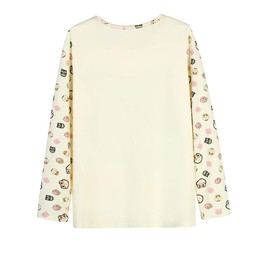 VENTELAN Women's Cute Owl Printed Sleepwear Pajamas Leisure Comfort Nightgown, X-Large(USA Size:12-14), White