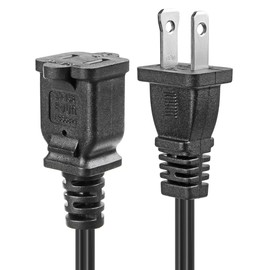 US AC Power Extension Cable Cord 2-Prong Polarized Male to Female Extension Cord for NEMA 1-15P to NEMA 1-15R (3 FT)