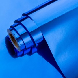 MAYPLUSS Royal Blue Metallic Wrapping Paper - 17 Inch X 33 Feet - Luxury Glossy Royal Blue foil Paper with Metallic Shine Solid Color Gift Wrap for Wedding,Valentine's Day,Birthday,Christmas,Hanukkah