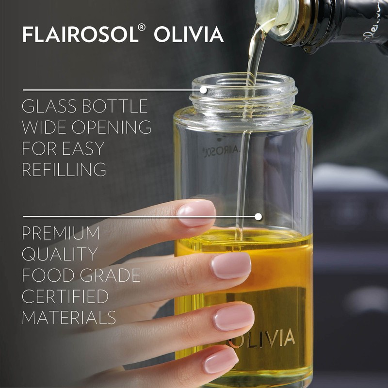 FLAIROSOL OLIVIA. The Original Advanced Oil Sprayer for Cooking, Kitchen,