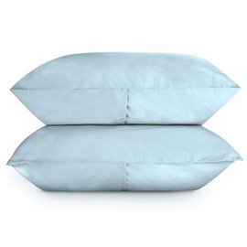 Sunset Sky Blue Brushed Cotton Percale Set of 2 Standard/Queen Pillow Cases