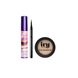 Kit Viral Ojos Rimel Prosa Maxi-Volumen, Delineador Plumon Negro Bissu, Sombra Ojos Radiant Sand Ivy