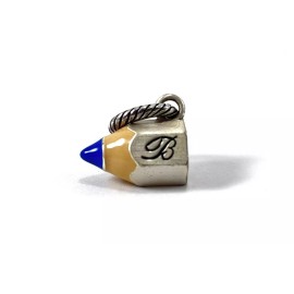 Brighton Art Pencil Charm, JC1391, Silver/Enamel Finish with Blue Crystal New WT