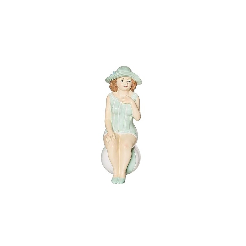 Beachcombers Isa Stripe Swimsuit Lady Figurine, 5.71-inch Height, Tabletop Decoration