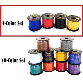 14 Gauge 4 Color Pack in 100 ft Roll (400 Feet Total) Copper Clad Aluminum CCA Low Voltage Primary Wire for Automotive Harness Car Audio Video Wiring. Also in 10 Color Combo