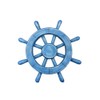 Handcrafted Model Ships Rustic All Light Blue Ship Wheel 12"