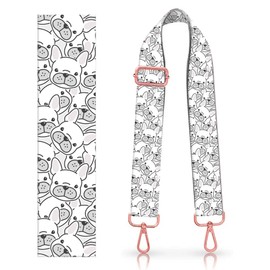 DANHRO Shoulder Purse Strap Replacement Adjustable 1.5" Wide Rose-Gold Buckle Crossbody Purse Strap Cute for Women Canvas Bag