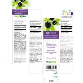 Naturalma Eleuthero or Siberian Ginseng (Eleutherococcus senticosus) Root Alcohol-Free Tincture - 6.76 fl oz Liquid Extract in Drops - Herbal Supplement - Vegan