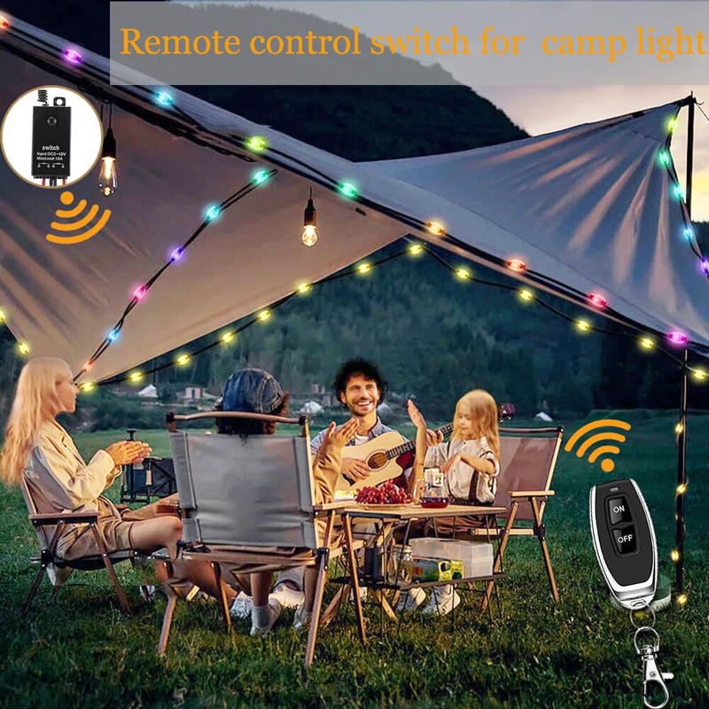 dstfuy Wireless Switch12V,2 Way Mini Remote Switch DC 5V/12V/24V/48/10A Relay