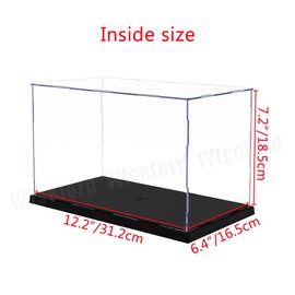 Tingacraft Acrylic Display Case Box: 31.2x16.5x18.5 cm Clear Perspex Showcase for Boxing Gloves and 6 inch 7 inch Action Figures Models Assembly Required