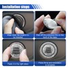 Bling Crystal Car Start Button Sticker, Ignition Switch Decor, White