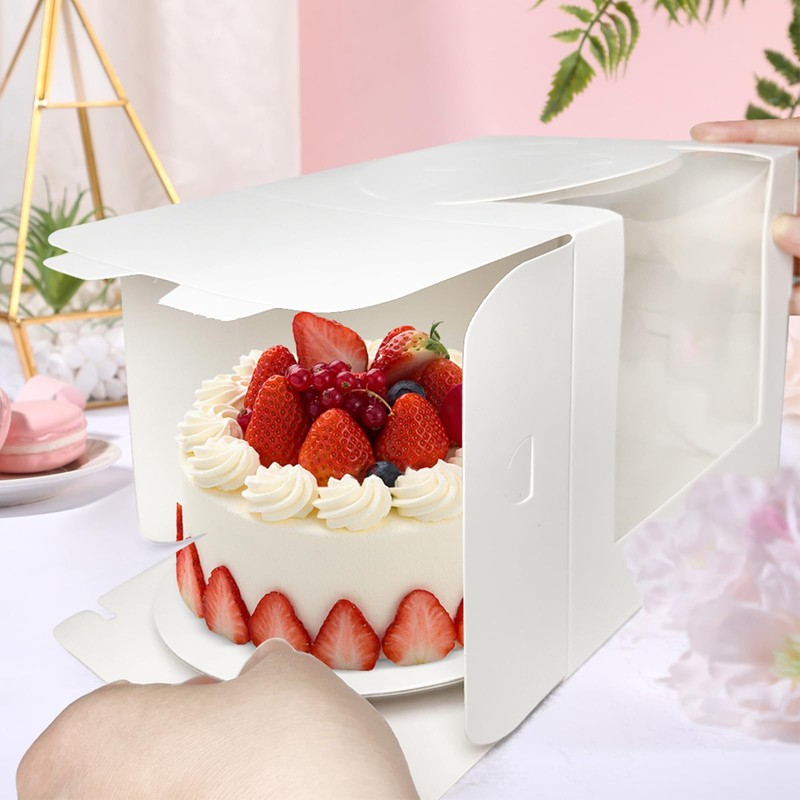 Savveffort 12 Set 6x6x6 Inches Cake Boxes with Boards-（12 Boxes