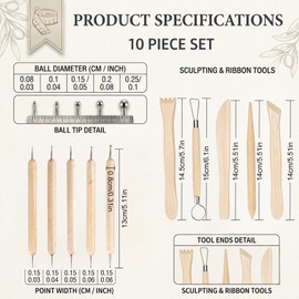 12-Piece Polymer Clay and Sculpting Tool Set with Acrylic Roller and Press Board