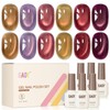 Glassy Cat Eye Gel Nail Polish Set 6 Colors, Latte