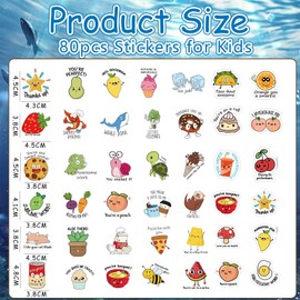 Mrltau Kawaii Stickers Children, Bookish Sticker Set, Stickers for Kids, Sticker Kindle Case, Kindle Sticker Animals, Cute Sticker, Book Sticker, Pack of 80