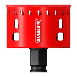 Diablo Diamond Grit Hole Saw for Tiles, Glass, Concrete, and Masonry - 2-1/2" Diameter, Diablo Mandrel Shank - DHS2500DG