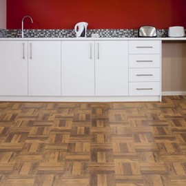 Ben&Jonah Collection Nexus 3 Finger Med. Oak Parquet 12x12 Self Adhesive Vinyl Floor Tile - 20 Tiles/20 sq Ft
