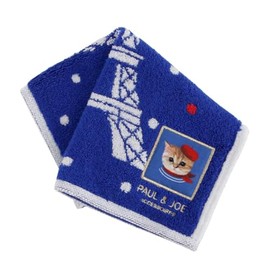 Paul & Joe PAUL & JOE ACCESSOIRES 000287-0003-01 Nounette in Paris Towel Handkerchief, Blue, 100% Cotton, Women's Hand Towel, Approx. 9.8 inches (25 cm)