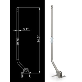 imbesel Adjustable Outdoor/Attic Antenna Mounting Pole - Universal J Pipe Mount for Antenna & Weather Station - Easy Installation, Solid Structure, Weather Proof (1" Diameter,32.75" Arm Length)