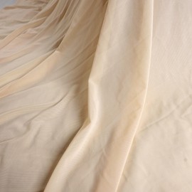 Thin and Transparent 4-Way Stretch Net Fabric Nylon Spandex Power Mesh, Pre-Cut 5 Yards Long 60" Wide,Skin(Beige) Color Lightweight Sheer
