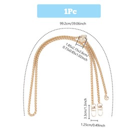 Hobbspring Metal Replacement Purse Chain Strap with Ball Bead Light Gold Shoulder Bag Strap Alloy Detachable Bag Handle Adjustable Flat Chains CrossBody Bag Chain Strap Handbag Clutches 39.06 inches