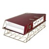 Performore 2 Pack of 11x17 Gold Stackable Wire Desk Trays,