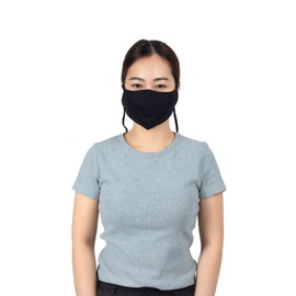 LOFBAZ Cotton Cloth Face Coverings Adjustable with Nose Wire Washable Reusable with Filter Pocket (Black - Pack of 3, Adult L)