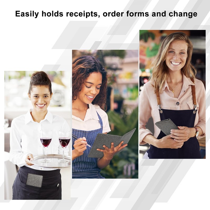 EcoVision Server Books for Waitress,Leather Waiter Book with Zipper Pocket,