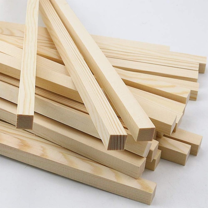 BILLIOTEAM 25 Pack of Unfinished 1/2” x 12” Hardwood Square