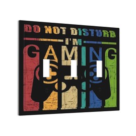Funny Teen Boys Kids Game Videos Gaming Playing Gamer 3 Gang Light Switch Cover Decorative Triple Toggle Wall Plate Outlet Cover Electrical Faceplate Switchplate for Playroom Nursery Decorate