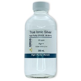 Ionic Silver 250mL of 20ppm in a Glass Bottle