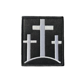Three Crosses Patch Hook and Loop Embroidered Calvary Christian Moral Badge Funny Meme Morale Tactical Military Cool Patch for Army Backpack Bag Vest Molle Gym Clothes Hats Helmets Believers