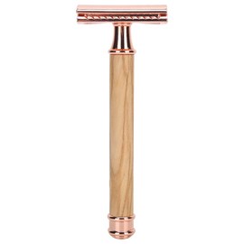 Manual Razors Rose Gold Olive Wood Shaving Razors Women's Edition Underarm Shaving Razors Double Sided Blade(Gold)