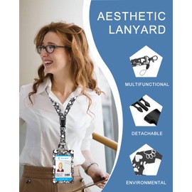 Funny Dog Paw ID Badge Holder with Lanyard and Retractable Clip Cute Breakaway Lanyard for Name Badge Holder for Teacher Nurse Doctor School Student Office Gift