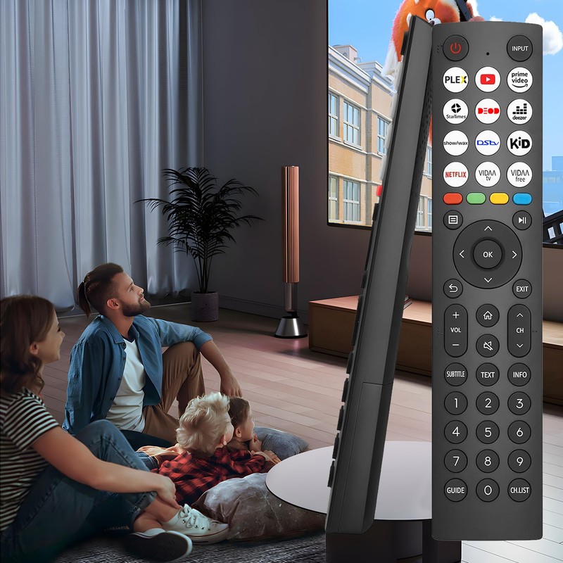 Replacement Remote Control Hisense Vidda UHD Smart 4K TVs, No