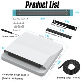 ACOVER Upgraded Vent Cover for RV, Trailer, Camper, Motorhome,Roof,Aerodynamic Design Weatherproof & No Drilling Installation 14"×14" Replacement for Camper/Trailer Vent Covers for Roof (White)