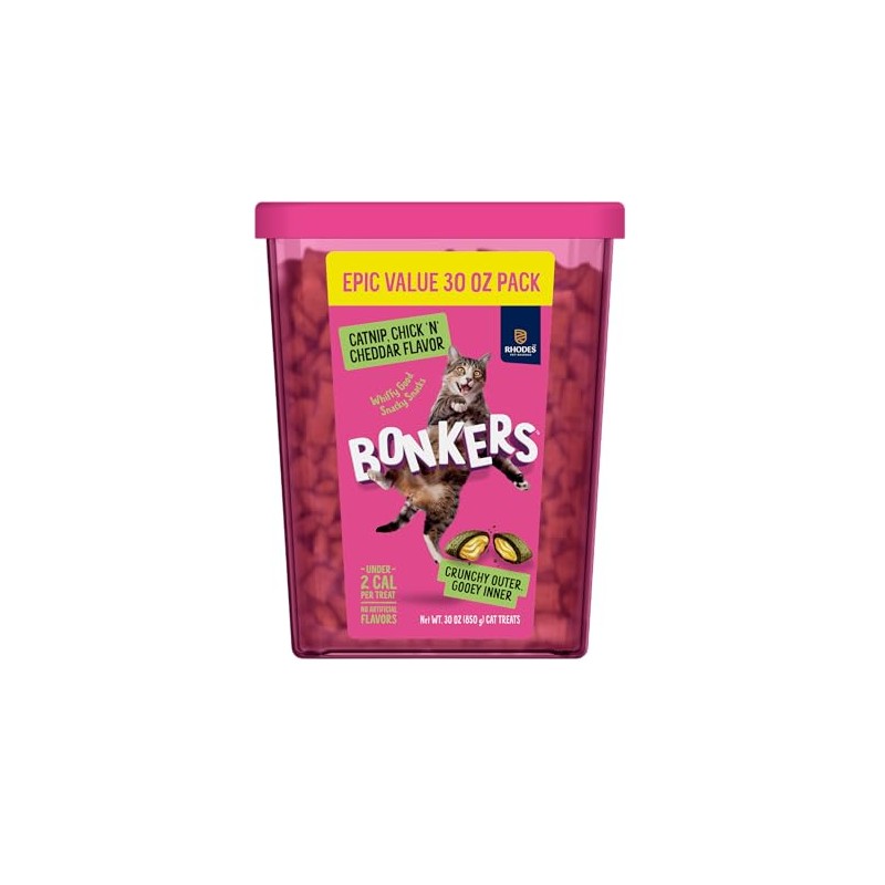 Bonkers Bites Catnip & Chick 'N' Cheddar Flavor Crunchy &