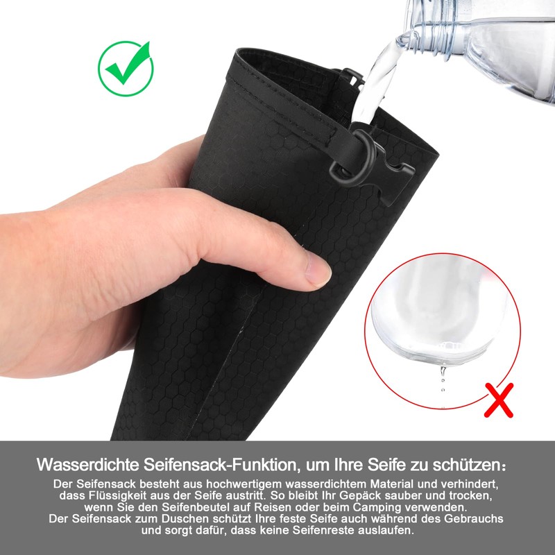 XIAOCHUAN Travel Soap Bag with Mesh Bag, Multifunctional Waterproof and