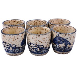 Swlthwen Porcelain Sake Cups of 6, Set of Cups for Japanese Wine Sake