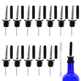 12 PCS Bottle Pourers And 12 PCS Lengthen rubber Pour Spouts for Bottles, Liquor Bottle Pourers for Alcohol, Olive Oil, Liquor Pourers with Dust Caps, Speed Pourers (12pc Pourers +12pc rubber)